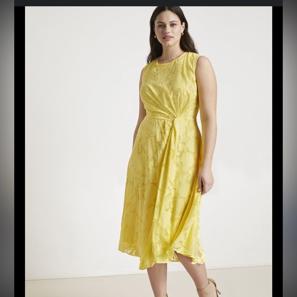 Jason Wu X Eloquii Pleated Detail Midi Dress Yell… - image 2